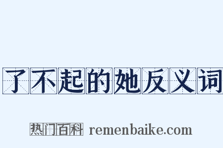 了不起的她反义词是什么意思的图片
